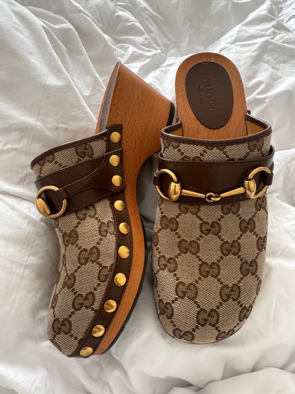 Gucci GG Canvas Horsebit Clog Mules Size 36.5 | Made in Italy